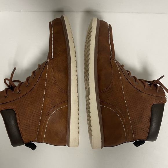 Levi's Dean Waxed Brown Leather High-Top Boots Boys 7 - Picture 9 of 10